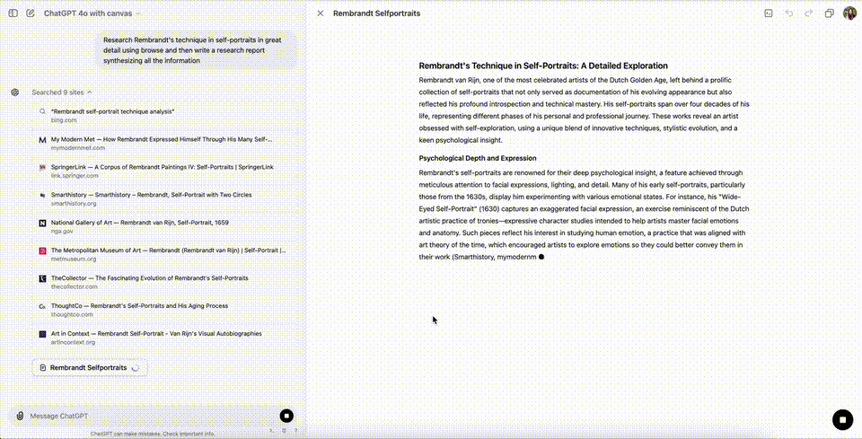 OpenAI发布新交互界面Canvas： 与ChatGPT一起写作编程，对标Claude Artifacts