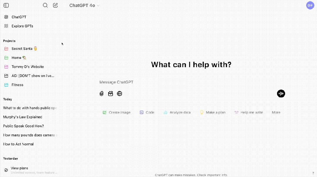 ChatGPT终于也推出Projects功能，却故意露出一个“AGI”的项目