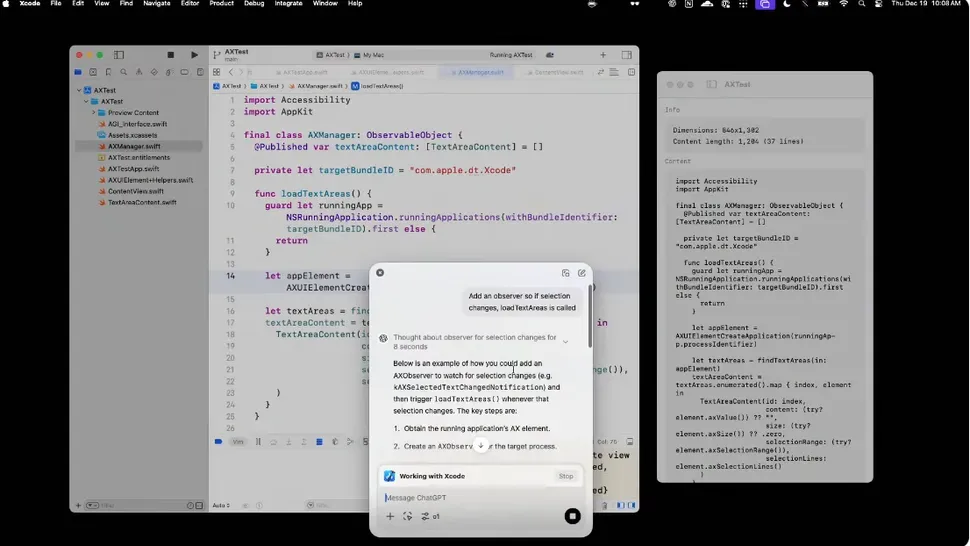 OpenAI发布季第十一天：ChatGPT深度集成Mac应用，从Chatbot变身AI Agent