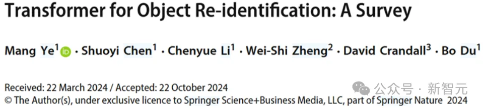 行人、车辆、动物等ReID最新综述！武大等全面总结Transformer方法 | IJCV 2024