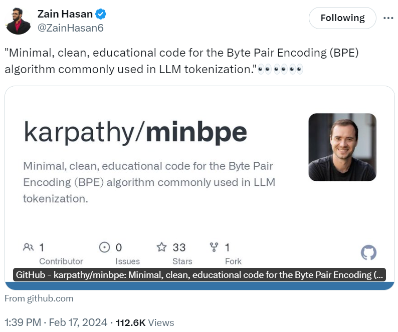 离开OpenAI待业的Karpathy做了个大模型新项目，Star量一日破千