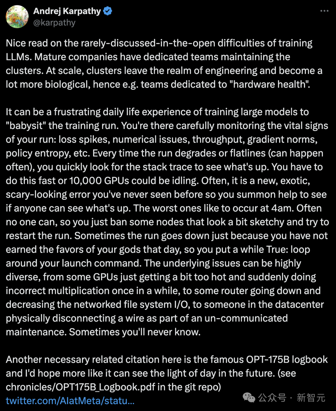 前谷歌科学家离职创业1年，自述训练LLM卡在算力上！买卡就像中彩票，Karpathy转赞