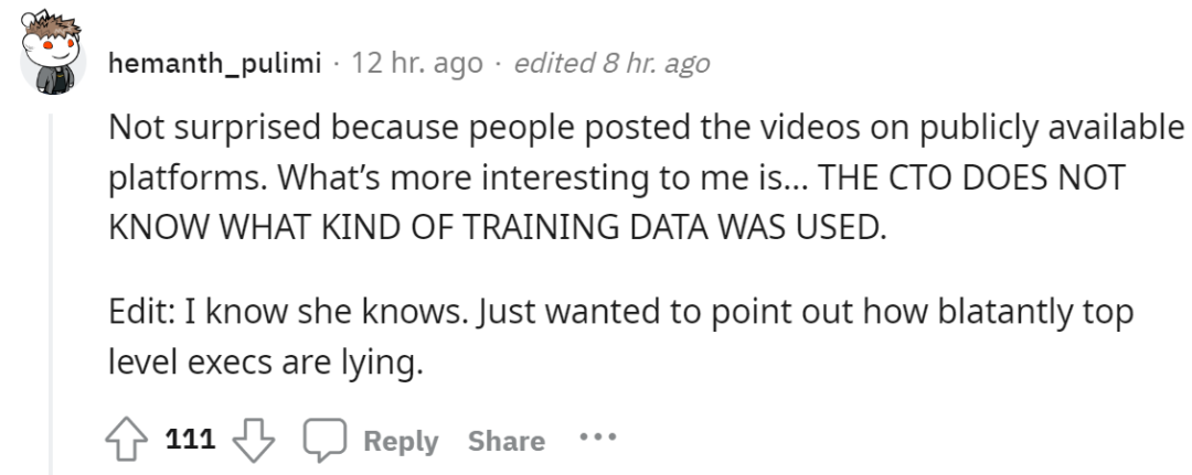 Sora竟是用这些数据训练的？OpenAI CTO坦白惹众怒