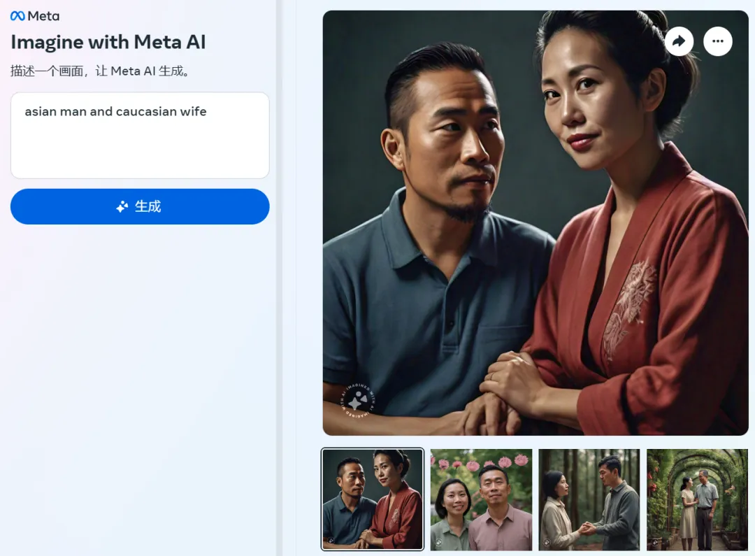 拒绝白人与亚洲人同框，Meta图像生成器的「歧视」，被人挖出来了