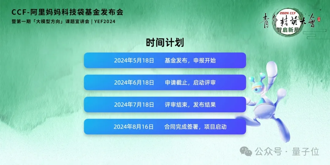专门聚焦AI的产学研基金来了！CCF阿里妈妈合作，第一期大模型方向