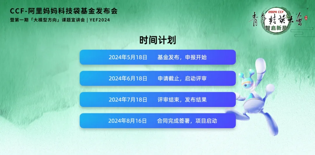 CCF-阿里妈妈科技袋基金正式发布，第一期聚焦大模型方向