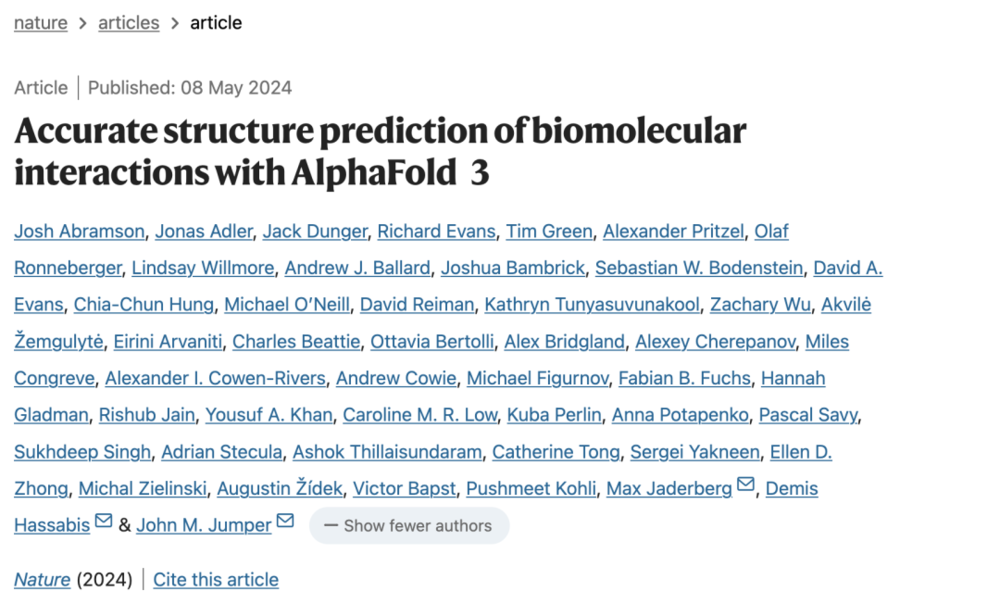 AlphaFold 3问世：所有生命分子的结构和相互作用，都被AI预测了