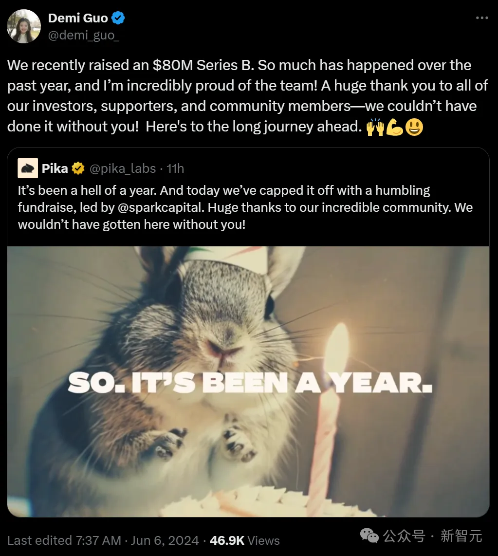 斯坦福天才少女一年缔造5亿美元独角兽！Pika再获8000万美元融资，金牌团队阵容首度曝光