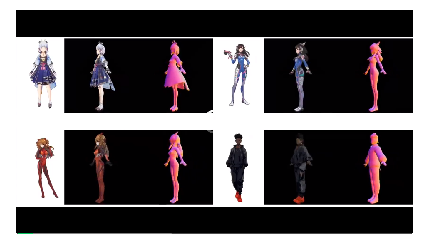 一分钟原画变3D角色，清华VAST成果入选图形学顶会SIGGRAPH