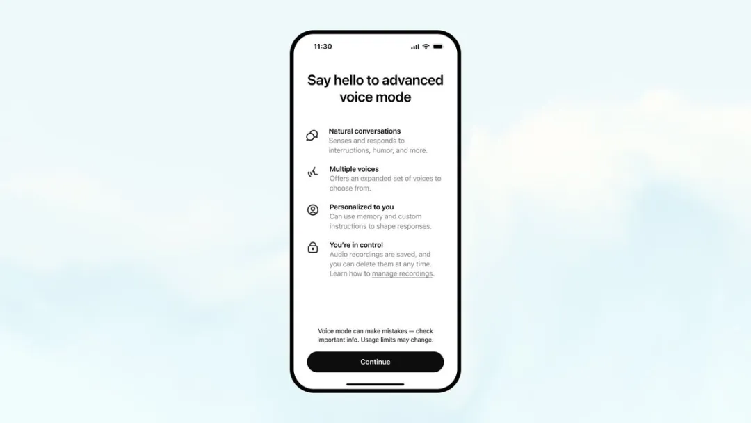 终于来了！OpenAI开放GPT-4o高级语音，还用中文说「对不起」