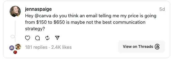 Canva 称其 AI 功能值得涨价 300%