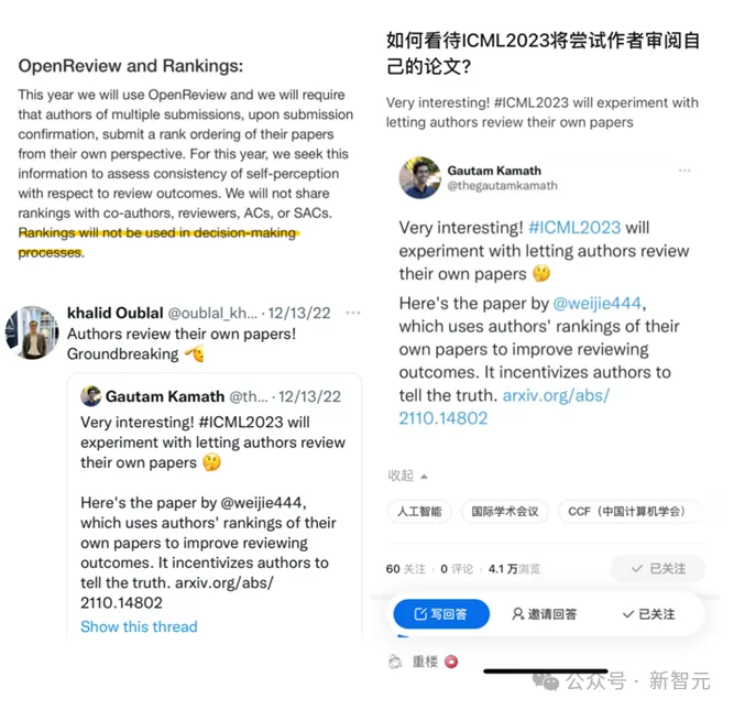 顶会审稿人紧缺，我审我自己！ICML 2023排序实验结果出炉：作者自评能提升评审质量吗？