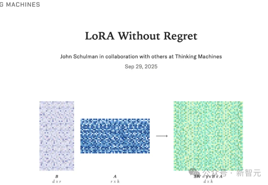 Thinking Machines曝LoRA终极指南：10倍学习率，媲美全参微调
