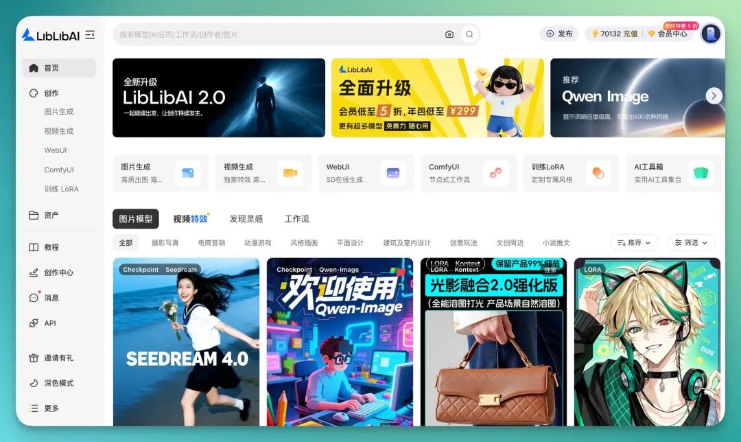 LiblibAI 正式推出2.0，十字路口第一时间评测：从 1.0 到 2.0，什么变了？