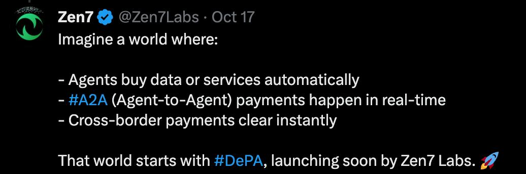 Zen7 Labs 开源全球首个去中心化支付智能体(DePA),打造下一代AI Agent 金融基础设施