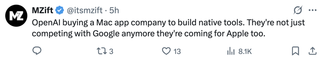 OpenAI收购macOS供应商,剑指GPT操作系统!微软也不装了