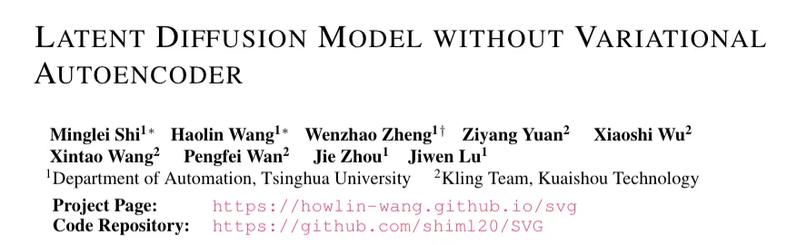 VAE再被补刀!清华快手SVG扩散模型亮相,训练提效6200%,生成提速3500%