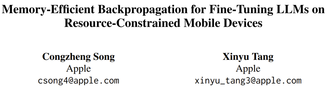 苹果提出新型反向传播:一台iPhone 15 Pro Max就能微调LLM