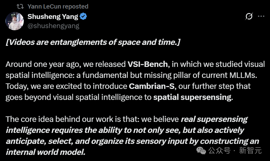 谢赛宁×李飞飞×LeCun首次联手！寒武纪-S「空间超感知」AI震撼登场