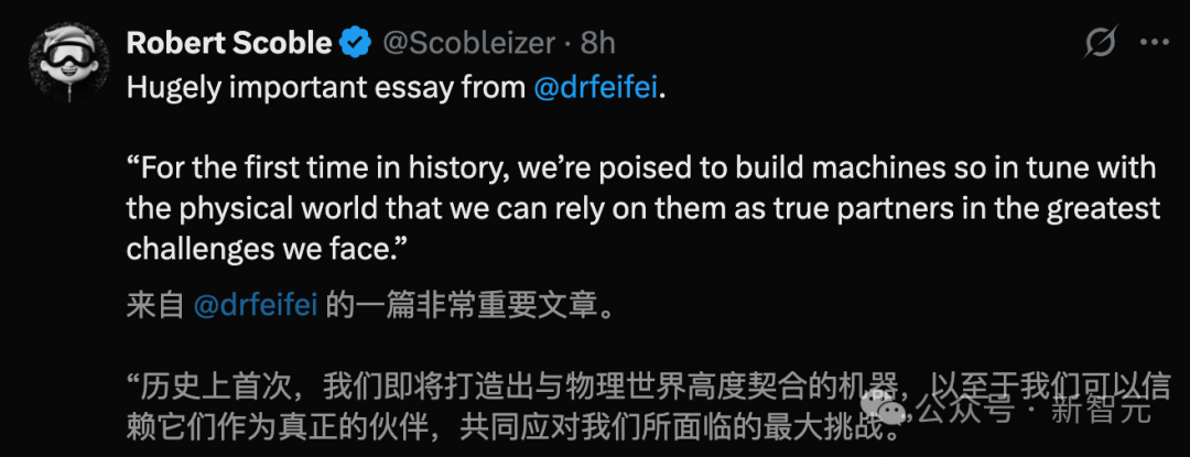 李飞飞万字长文爆了!定义AI下一个十年