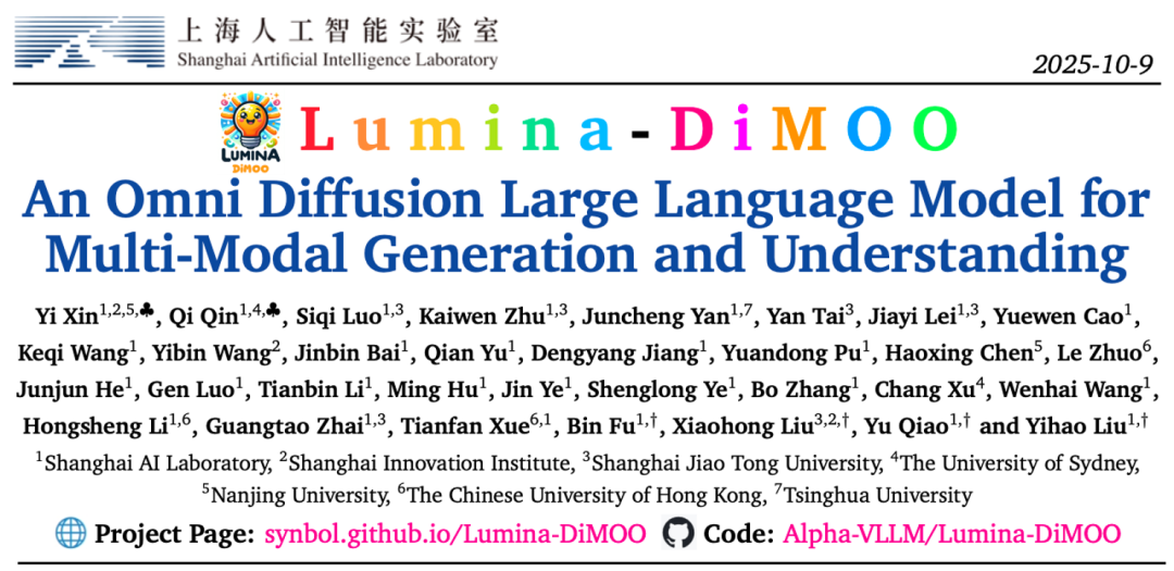 Lumina-DiMOO:多模态扩散语言模型重塑图像生成与理解