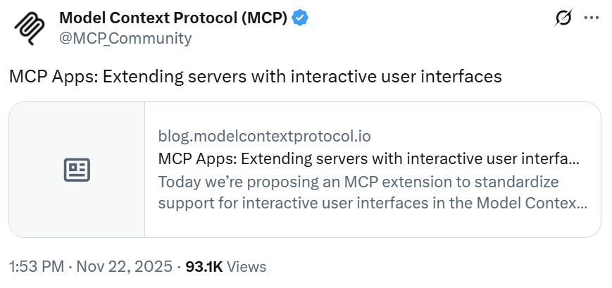 OpenAI与Anthropic联手力推:MCP Apps提案发布,告别纯文本交互