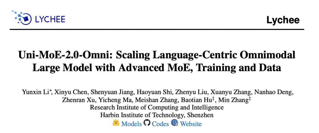 哈工大深圳团队推出Uni-MoE-2.0-Omni：全模态理解、推理及生成新SOTA