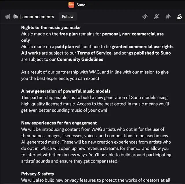 Suno 与华纳达成重磅合作：AI音乐正式“转正”，但免费下载时代终结！
