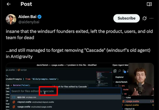 谷歌24亿美元买个壳？刚发布的“下一代AI IDE”被爆“复制”Windsurf，连Bug一起