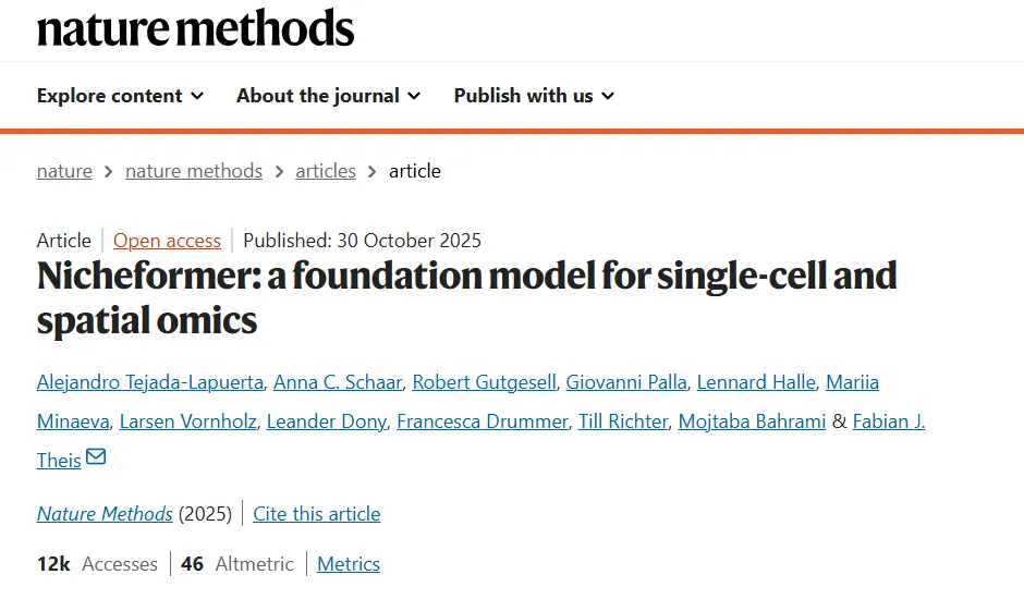 改写游戏规则！全球首个单细胞空间基础模型Nicheformer开源，1.1亿细胞训练！团队：迈向「虚拟细胞」重要一步