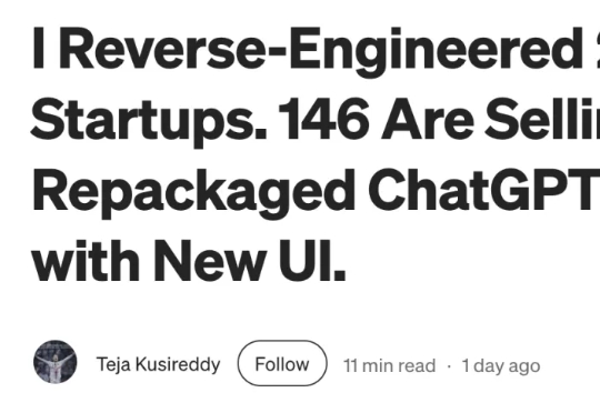 自研变套壳！开发者逆向200家AI公司前端代码、追踪API：146家实则套壳ChatGPT等，多家技术栈都一样，却赚75倍暴利