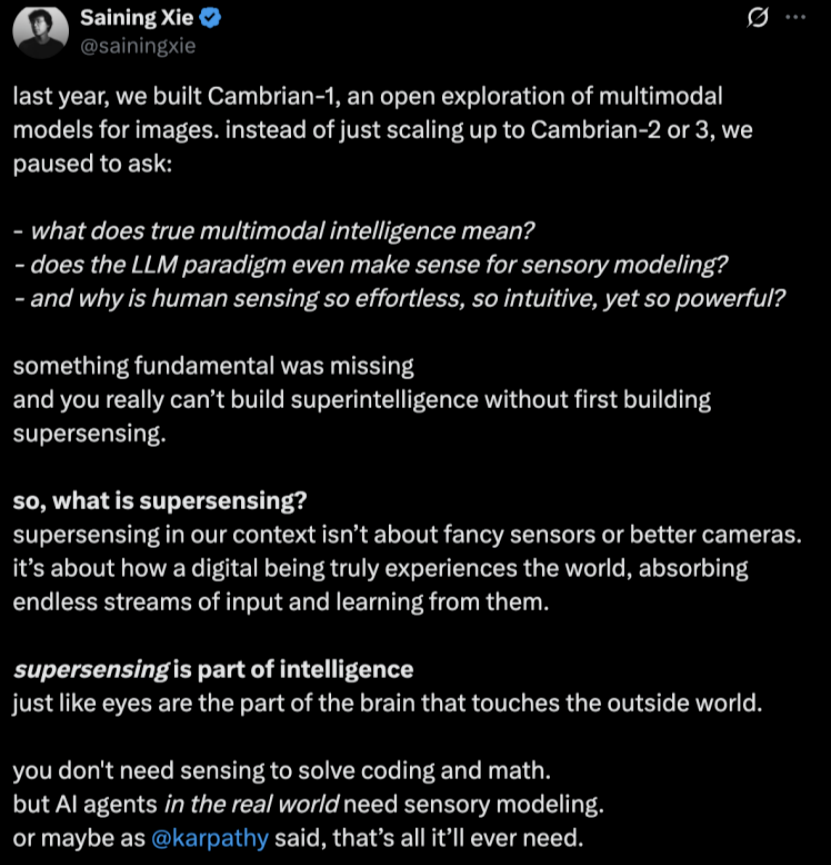 长视频让大模型集体失明?谢赛宁、杨立昆、李飞飞等提出空间超感知范式,用“预测未来”代替“暴力记忆”