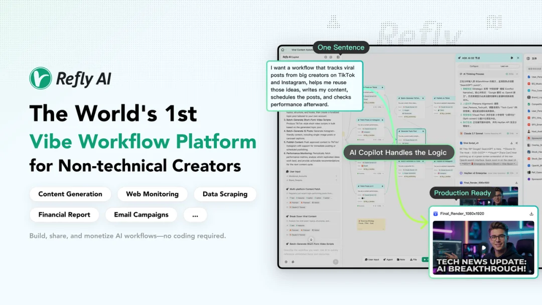 Refly.AI 一手评测!花了 50 万积分,想象出了将 Agent 做到 2 亿量级的样子!
