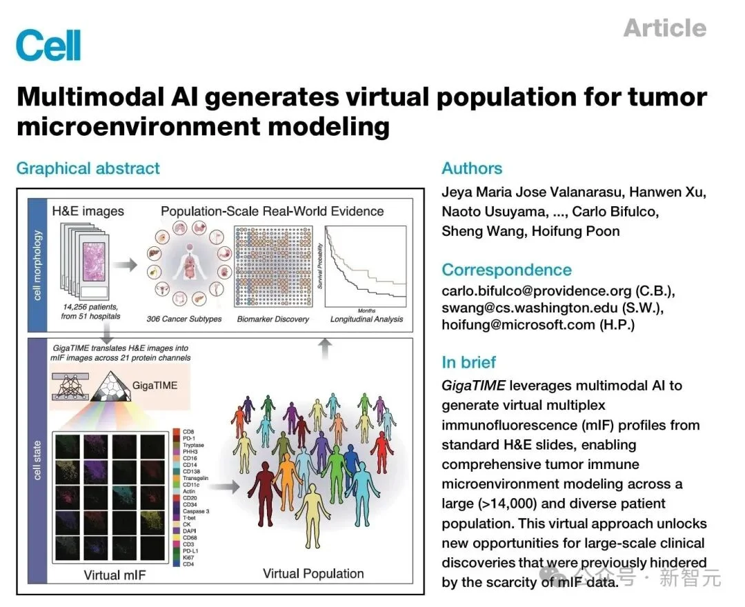 微软GigaTIME登上《Cell》:5美元切片变成免疫图谱