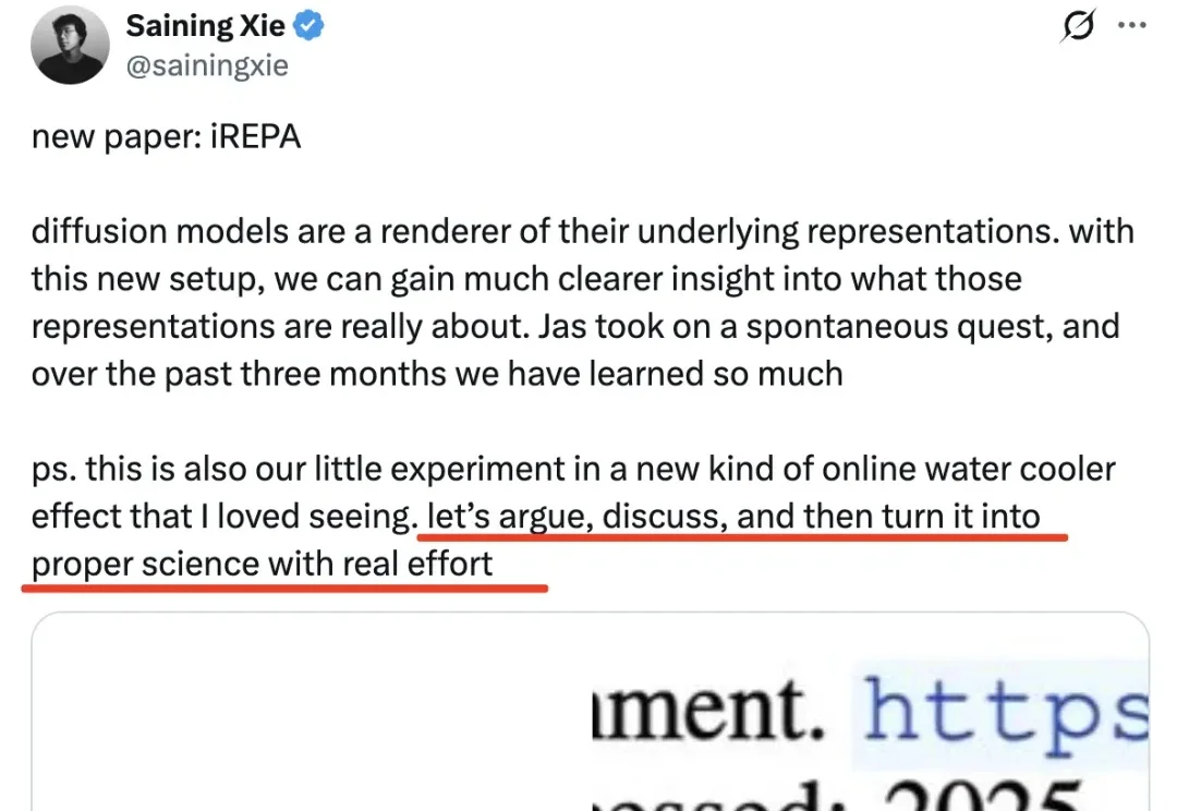 推特吵架吵出篇论文！谢赛宁团队新作iREPA只要3行代码