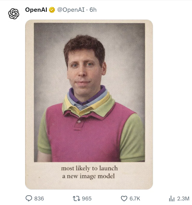 刚刚，OpenAI推出全新ChatGPT Images，奥特曼亮出腹肌搞宣传