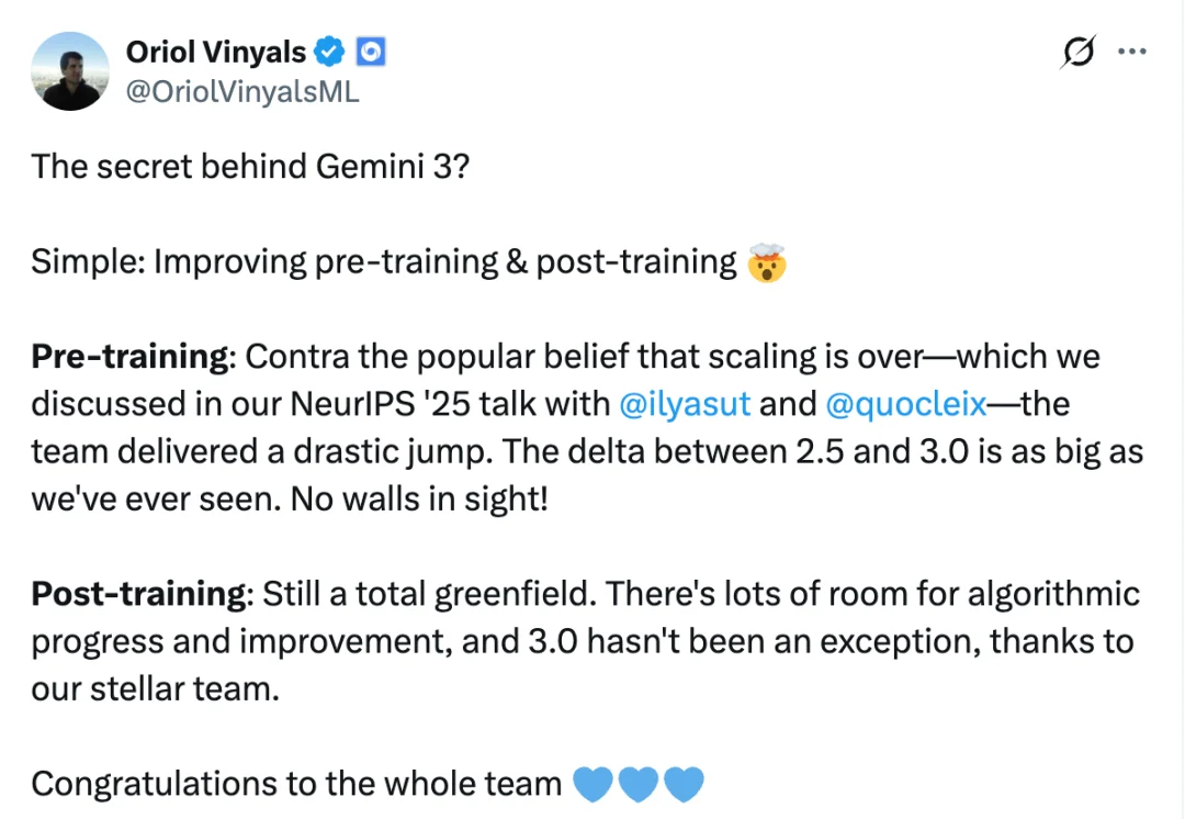 Gemini负责人：Pro的主要作用是蒸馏Flash！最大突破空间在后训练；Noam、Jeff Dean：持续学习是重要改进方向