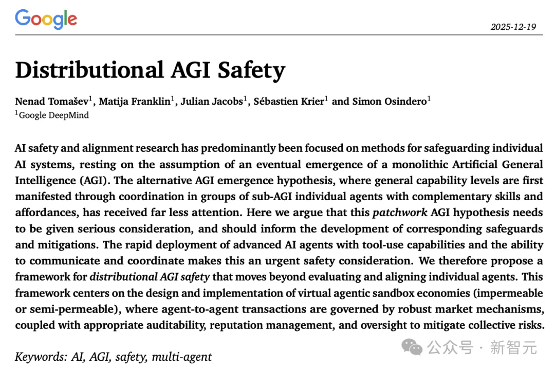 辛顿高徒压轴，谷歌最新颠覆性论文：AGI不是神，只是「一家公司」！