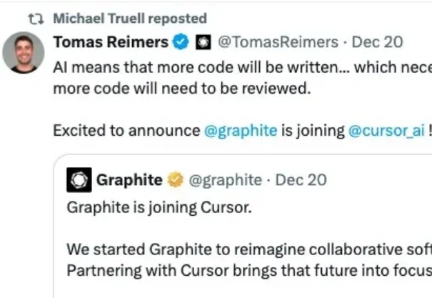 “Cursor的bug太多了，他们直接买下一家代码评审公司来修！”