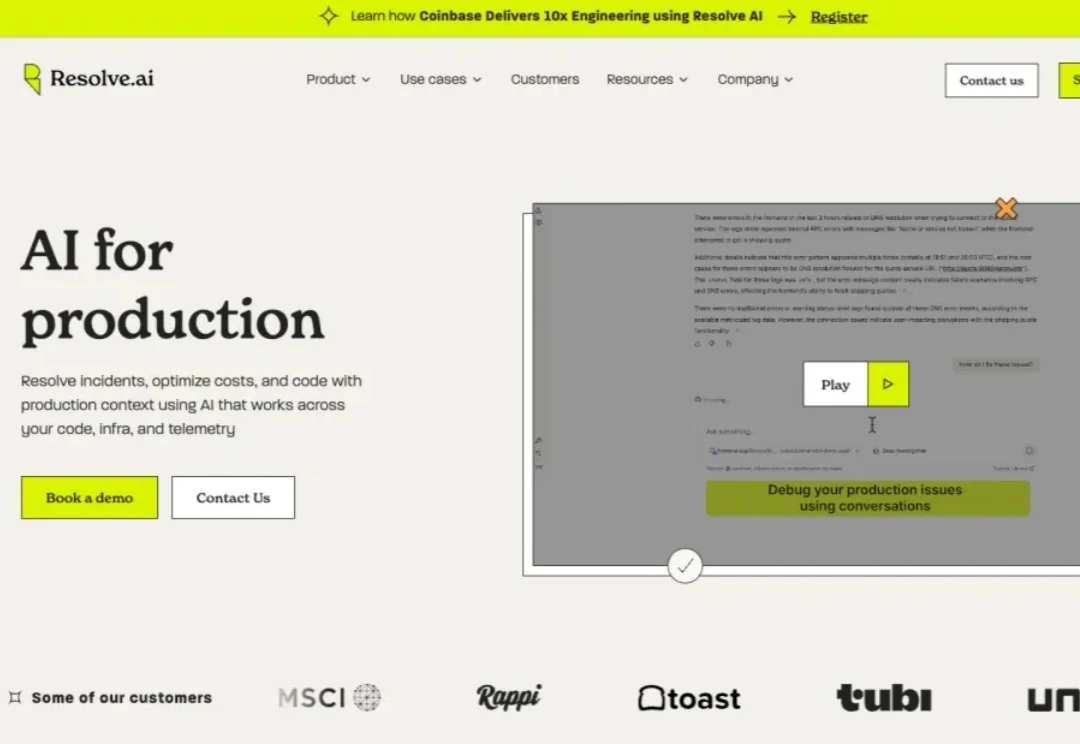 速递｜前Splunk高管创自动AI运维，Resolve AI跻身独角兽，估值突破10亿美元