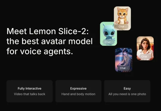 融资1050万美金，世界上首个交互式语音AI视频模型Lemon Slice-2发布