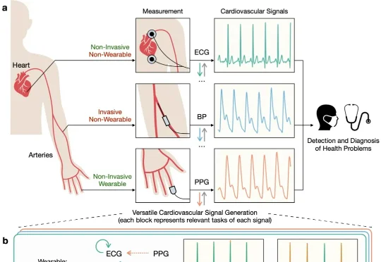 清华朱军团队Nature Machine Intelligence：多模态扩散模型实现心血管信号实时全面监测