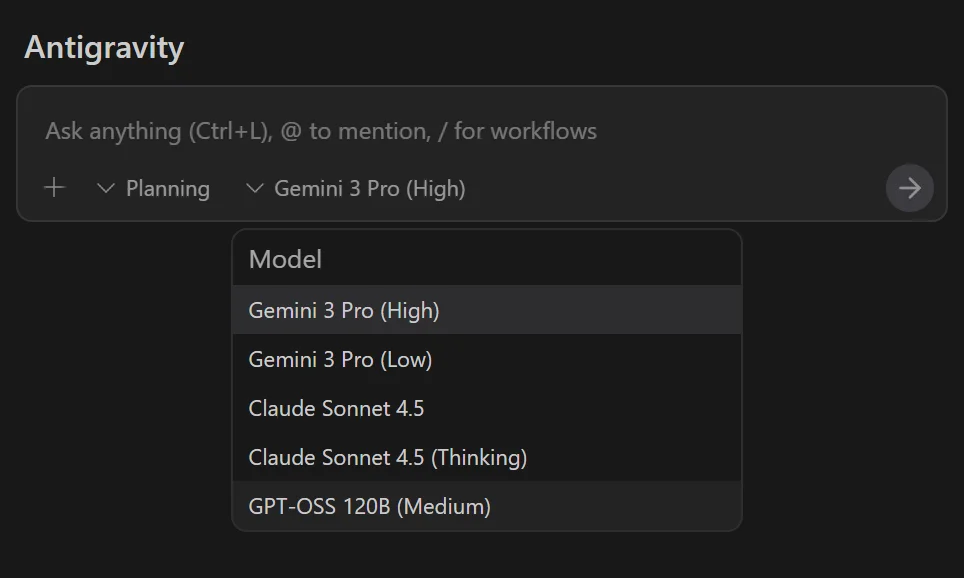 用Antigravity组建最强开发团队:Opus 4.5 + GPT-5.1-Codex-Max + Gemini 3 Pro