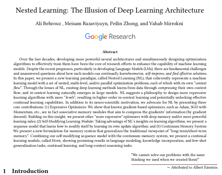 AGI新路径！谷歌神作！NIPS大会现场谷歌新模型架构被疯狂围观：模型本身就是记忆系统！网友：Transformer到头了