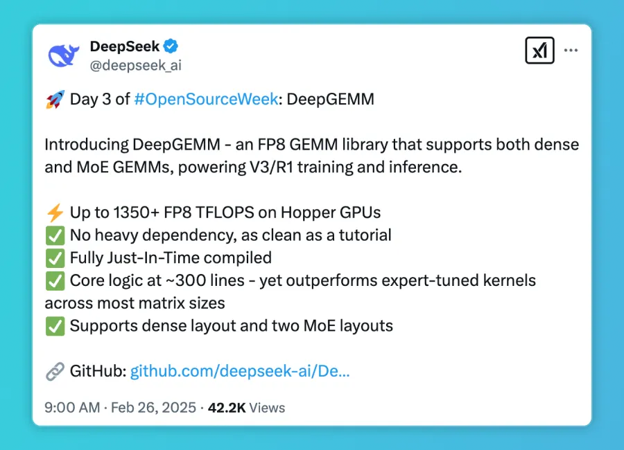 一文详解：DeepSeek 第三天开源的 DeepGEMM
