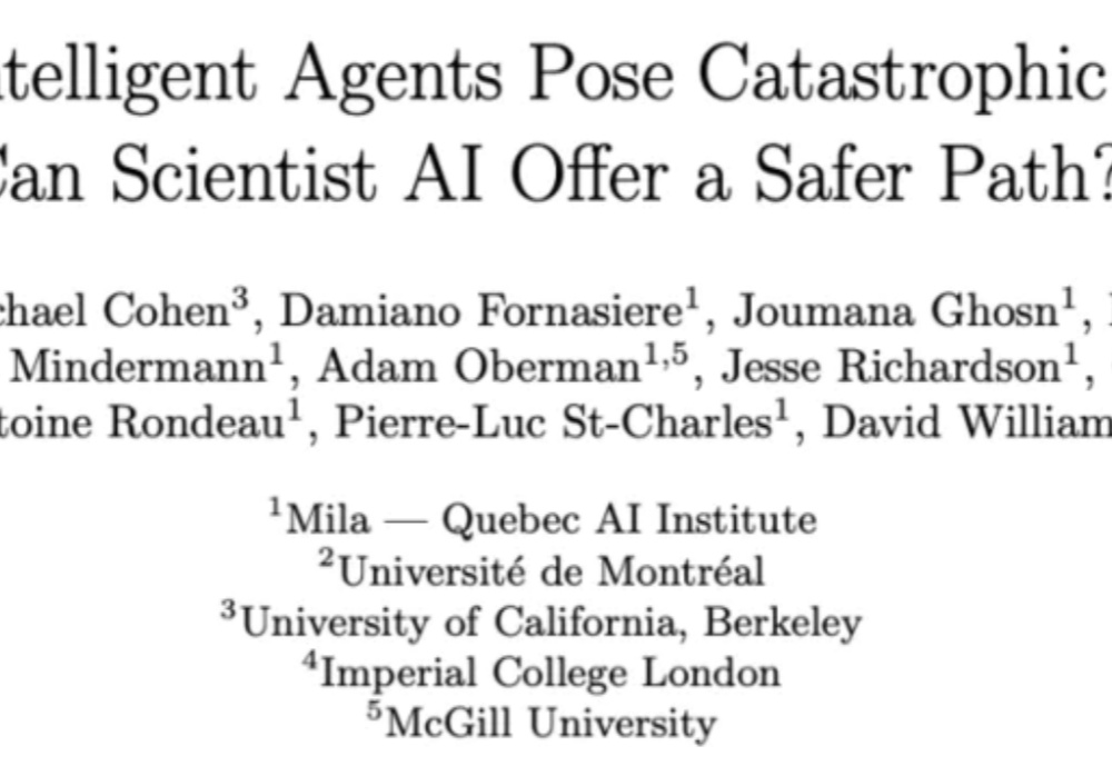 Scientist AI，能避免“人类生存威胁”吗？