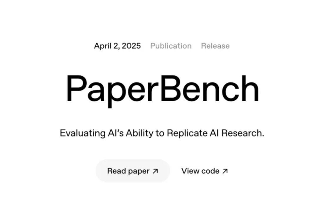 OpenAI 刚刚开源了 PaperBench，用于评估 Agent 复现顶尖论文能力！