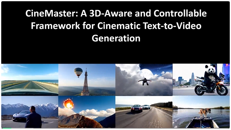 SIGGRAPH 2025 | 快手可灵团队提出3D感知的可控电影级视频生成工作CineMaster！