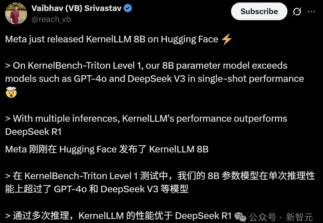 Meta「轻量级」KernelLLM颠覆GPU内核生成，8B参数碾压GPT-4o