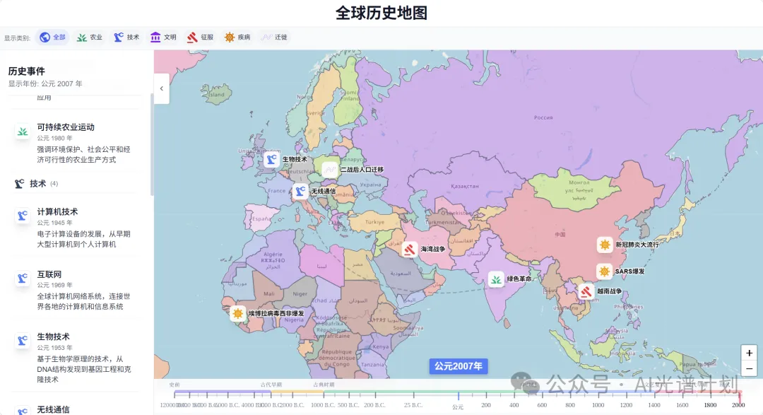 用Cursor+Claude 把《枪炮、病菌与钢铁》做成了“活地图”，让你俯瞰几万年人类文明！